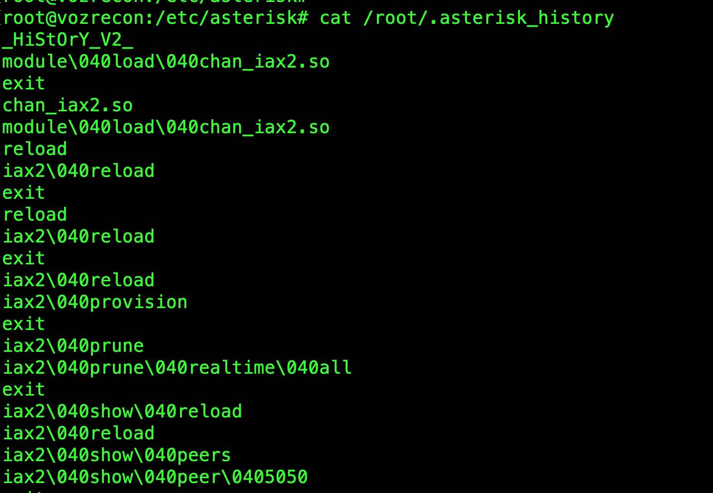 Asterisk Cli Command History